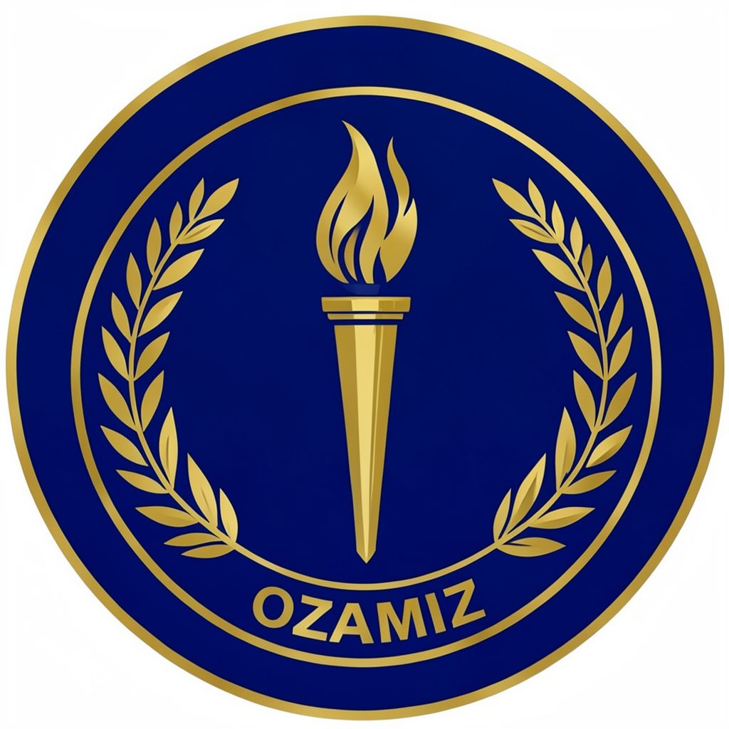 DepEd Ozamiz division seal in deep blue and gold, circular emblem with stylized torch and laurel elements